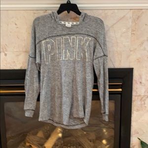 Victoria’s Secret, Heather gray sweatshirt.